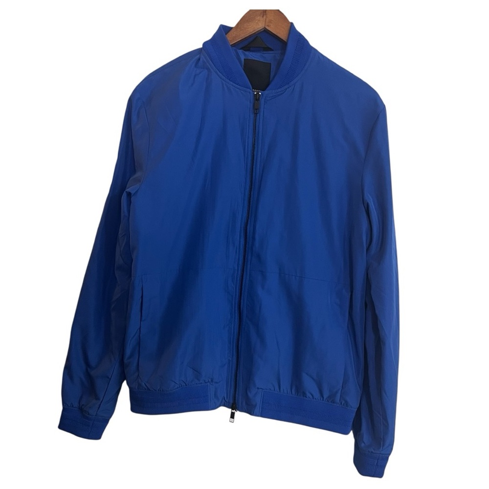 J. Lindeberg Thom Gravity Poly Men's Lightweight Bomber Jacket Blue Large